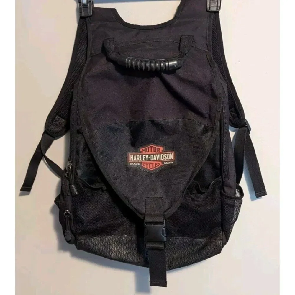 HARLEY-DAVIDSON Black Backpack Carry-On, Laptop/Helmet & Multi Zip Pockets